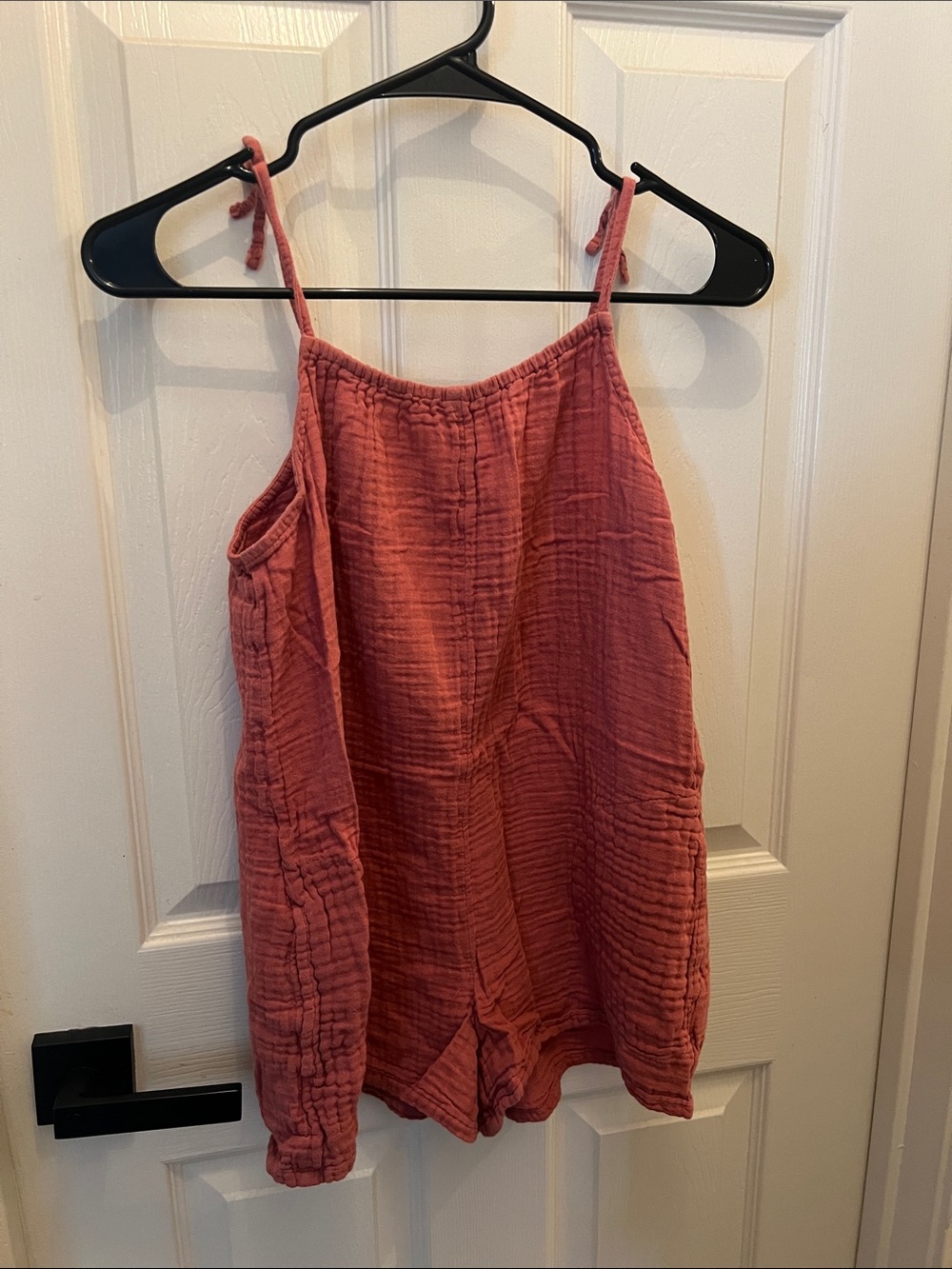 Old Navy Mauve Tie-Shoulder Gauze One-Piece Romper